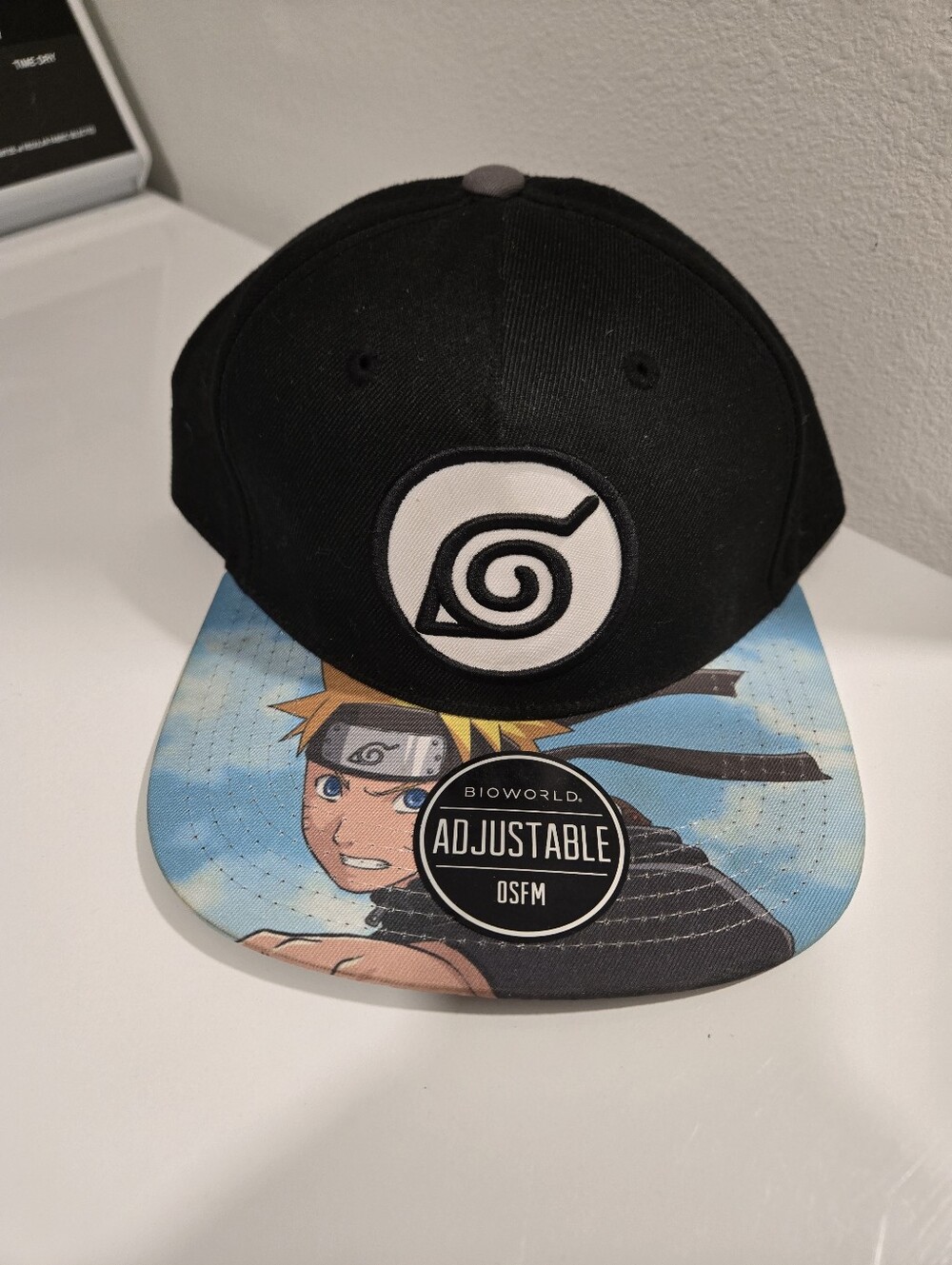 Bioworld Naruto Adjustable Black Snapback Hat with Graphic Brim